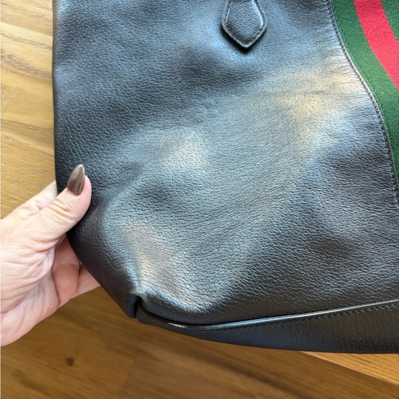 Gucci Ophidia Black Tote With Classic Red and Green Stripe - Picture 7 of 10